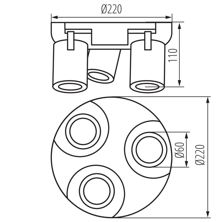 Strahler LAURIN 3xGU10/10W/230V Messing/weiß