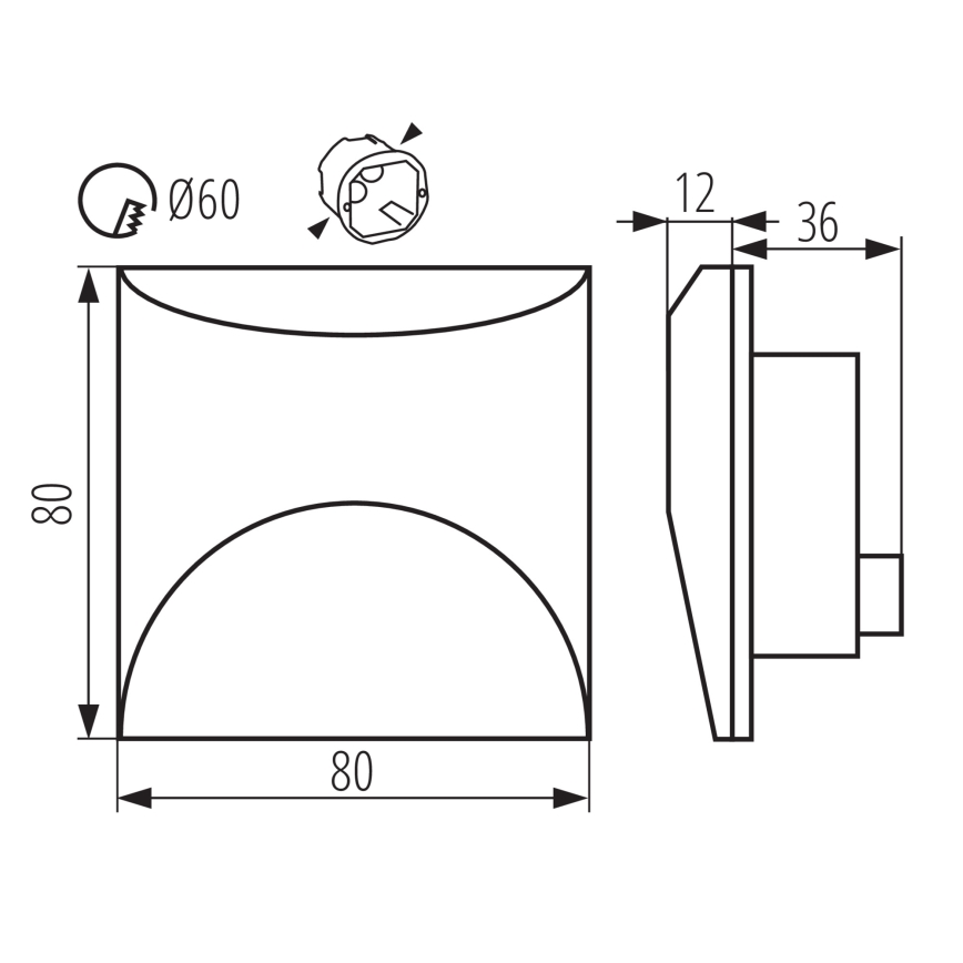 LED Treppenleuchte EXIN LED/2,5W/230V 4000K IP65 weiß eckig