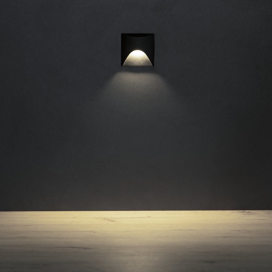 LED-Treppenleuchte EXIN LED/2,5W/230V 4000K IP65 schwarz eckig