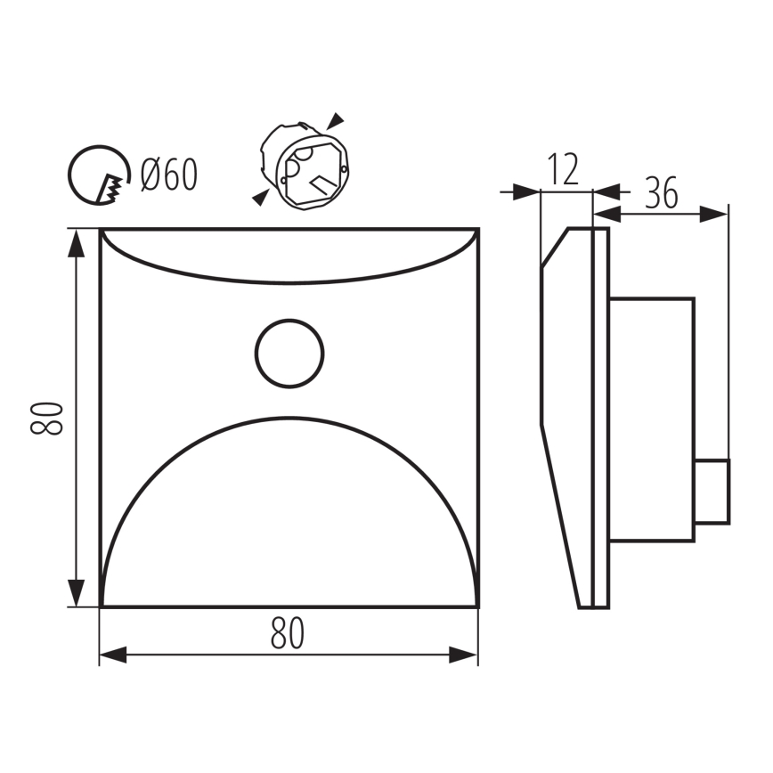 LED-Treppenleuchte mit Bewegungs- und Dämmerungssensor EXIN LED/2,5W/230V 4000K IP65 anthrazit eckig