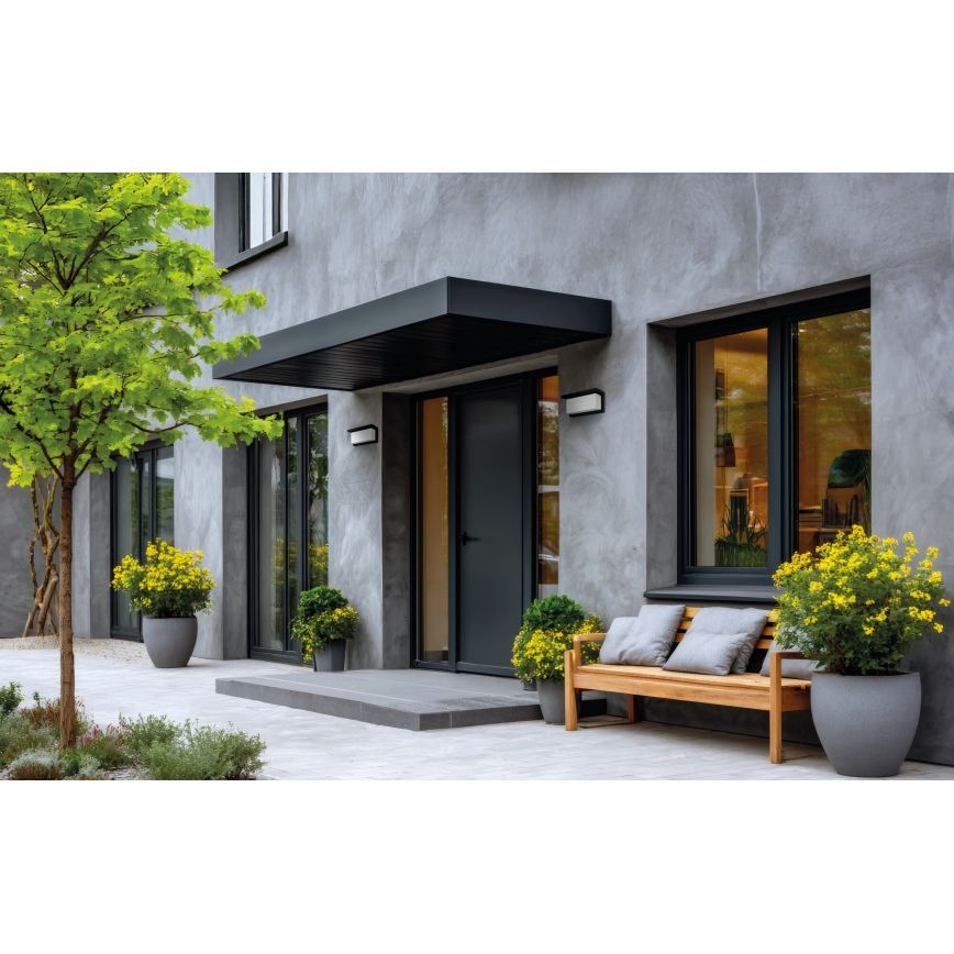 Außenwandleuchte LERTO 1xE27/15W/230V IP54 schwarz