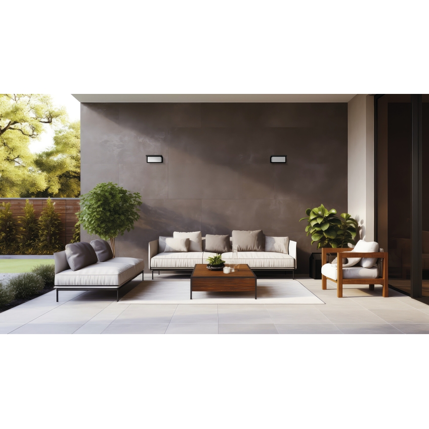 Außenwandleuchte LERTO 1xE27/15W/230V IP54 schwarz