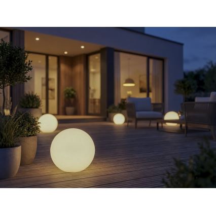 Außenleuchte STONO 1xE27/15W/230V Ø 20 cm IP65 weiß