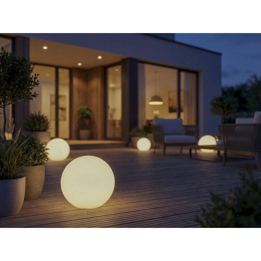 Außenleuchte STONO 1xE27/20W/230V Ø 40 cm IP65 weiß