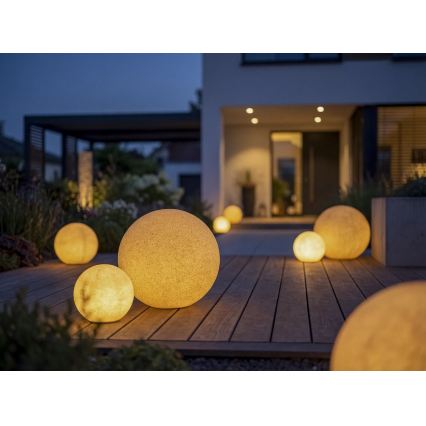 Außenlampe STONO 1xE27/20W/230V Ø 40 cm IP65 beige