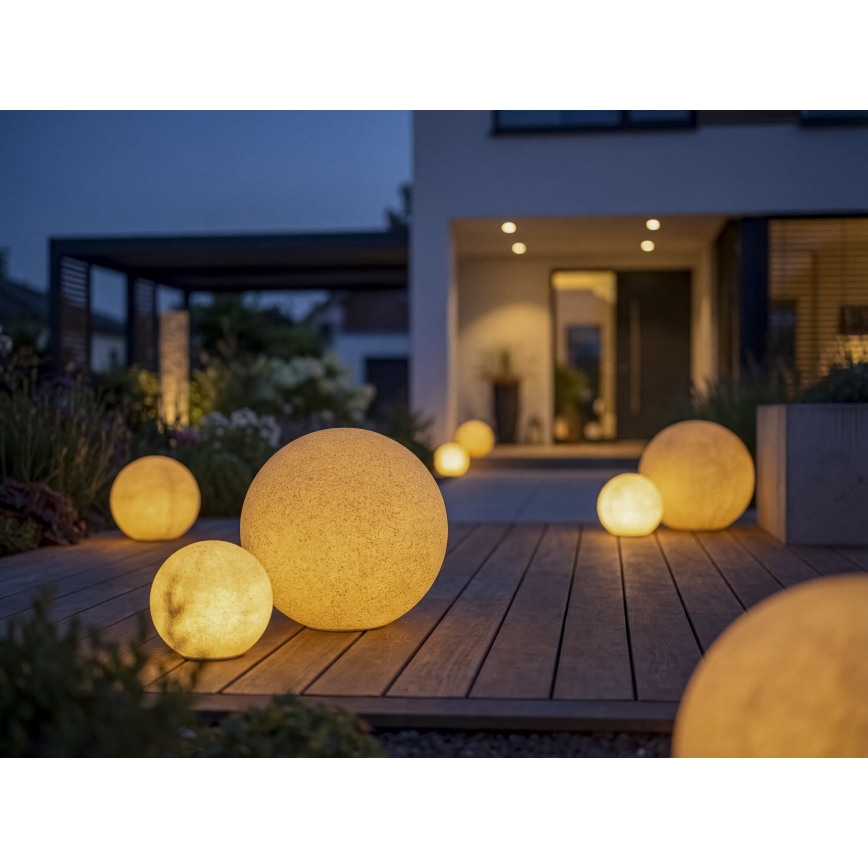 Außenlampe STONO 1xE27/20W/230V Ø 40 cm IP65 beige