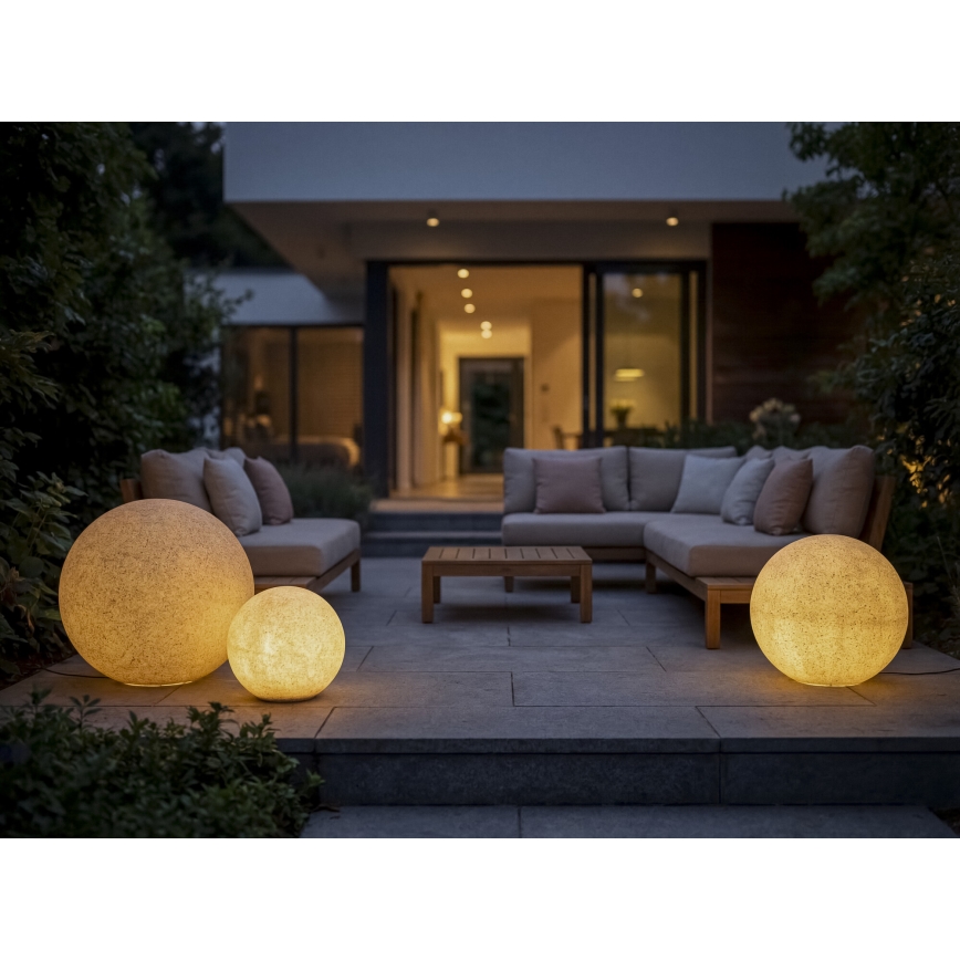 Außenlampe STONO 1xE27/20W/230V Ø 40 cm IP65 beige