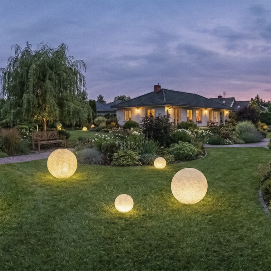 Außenlampe STONO 1xE27/20W/230V Ø 40 cm IP65 beige