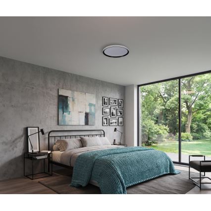 LED-dimmbare Deckenleuchte LIXAN LED/65W/230V 3000–6500K Ø 48,6 cm weiß/schwarz + Fernbedienung