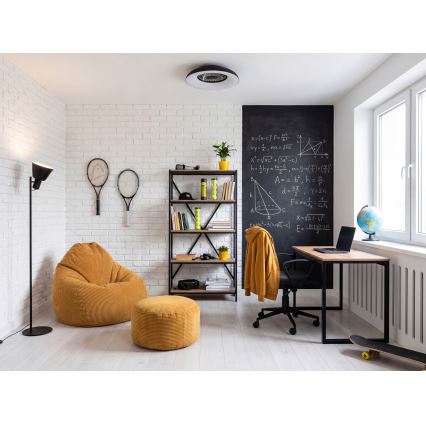 Dimmbares RGBW-LED-Deckenlicht mit Ventilator PLAVE PAN LED/48W/230V 3000-6500K Ø 60 cm schwarz + Fernbedienung