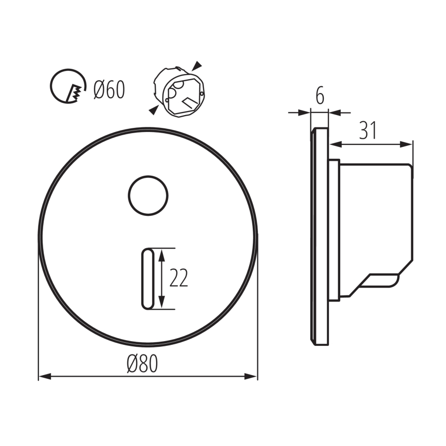 LED-Treppenleuchte mit Bewegungs- und Dämmerungssensor MAGNIK LED/1,7W/230V 2700/3300/3900/4600/5700K weiß rund