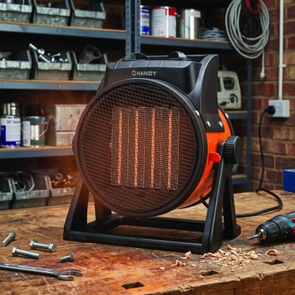 Keramik-Heizlüfter 1000/2000 W, 230 V, orange/schwarz