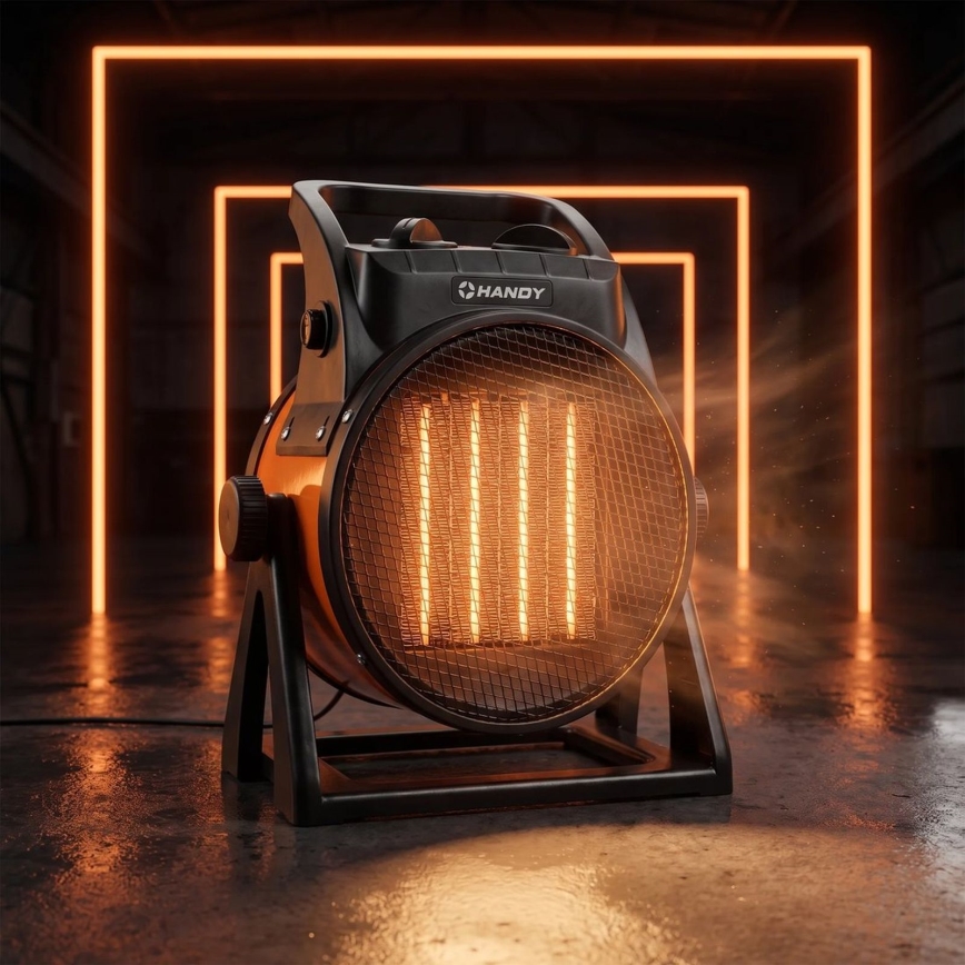 Keramik-Heizlüfter 1000/2000 W, 230 V, orange/schwarz