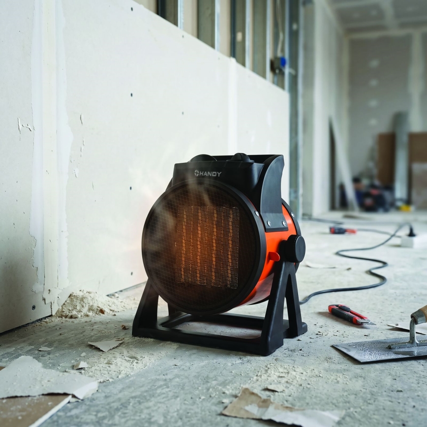 Keramik-Heizlüfter 1000/2000 W, 230 V, orange/schwarz