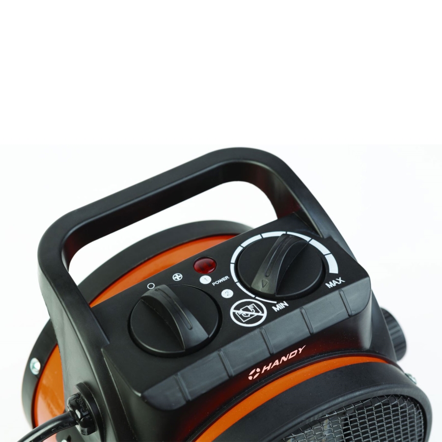 Keramik-Heizlüfter 1000/2000 W, 230 V, orange/schwarz