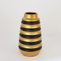 Keramik-Vase 25x14 cm golden/schwarz