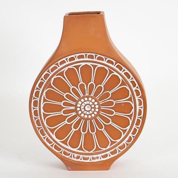 Keramik-Vase 28,7x21,3x8,1 cm ziegelrot
