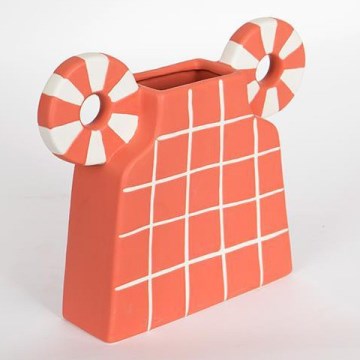 Keramik-Vase 30,6x22,5 cm orange