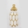 Keramik-Vase 31x12,5 cm golden/weiß
