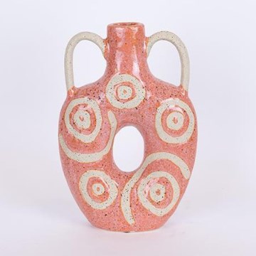 Keramik-Vase 31x20,5 cm rosa