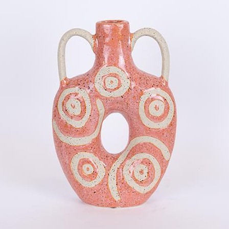Keramik-Vase 31x20,5 cm rosa