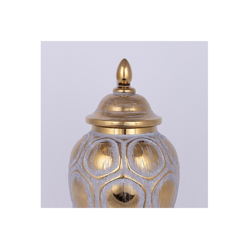 Keramik-Vase 35x18,5 cm golden/grau