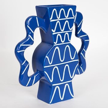 Keramik-Vase 37,5x35,5 cm blau