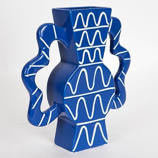 Keramik-Vase 37,5x35,5 cm blau