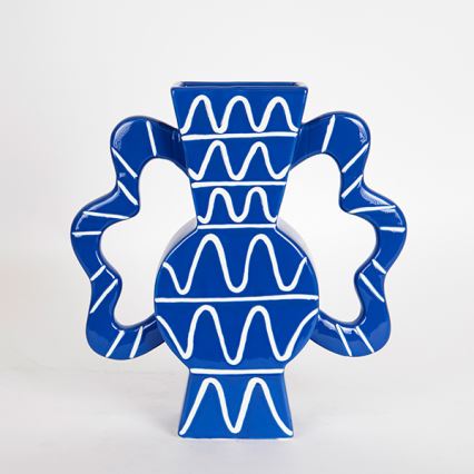 Keramik-Vase 37,5x35,5 cm blau