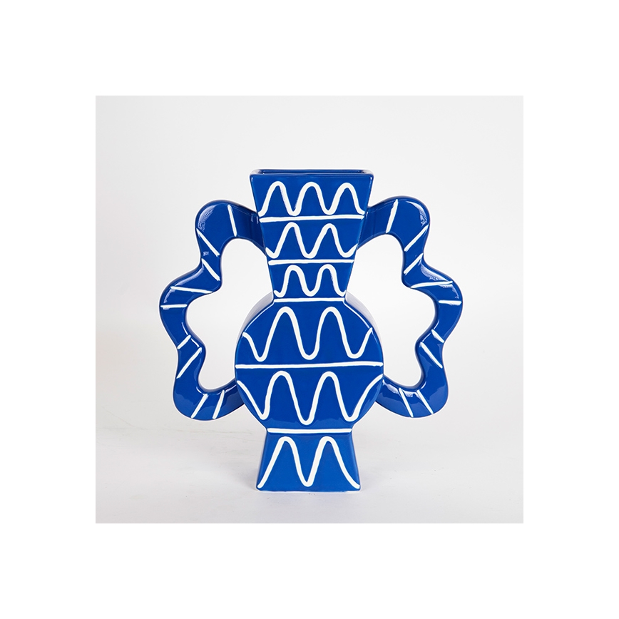 Keramik-Vase 37,5x35,5 cm blau