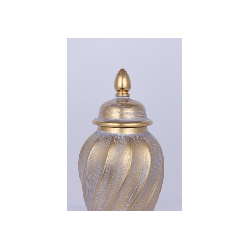 Keramik-Vase 40,8x17,5 cm golden/grau