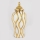Keramik-Vase 42,6x18,8 cm golden/weiß