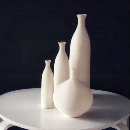 Keramikvase 24 cm beige