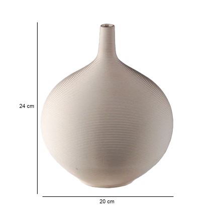 Keramikvase 24 cm beige