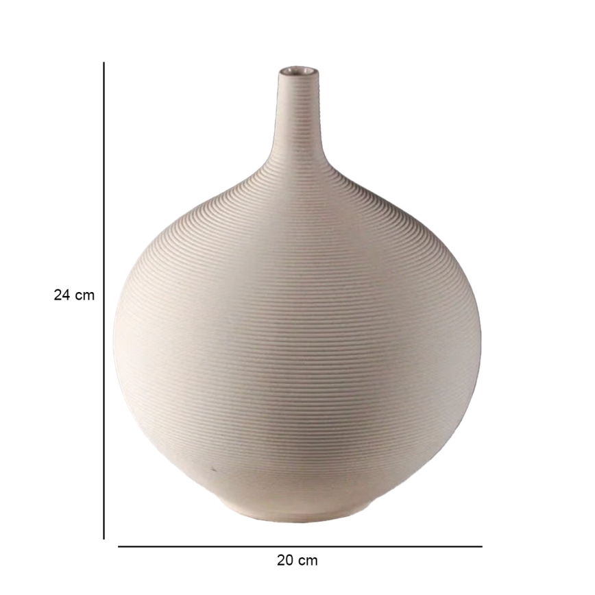 Keramikvase 24 cm beige