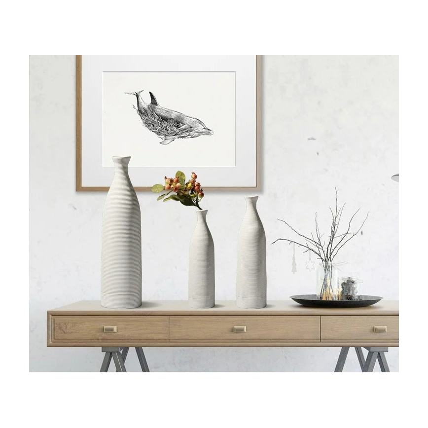 Keramikvase 33 cm, weiß