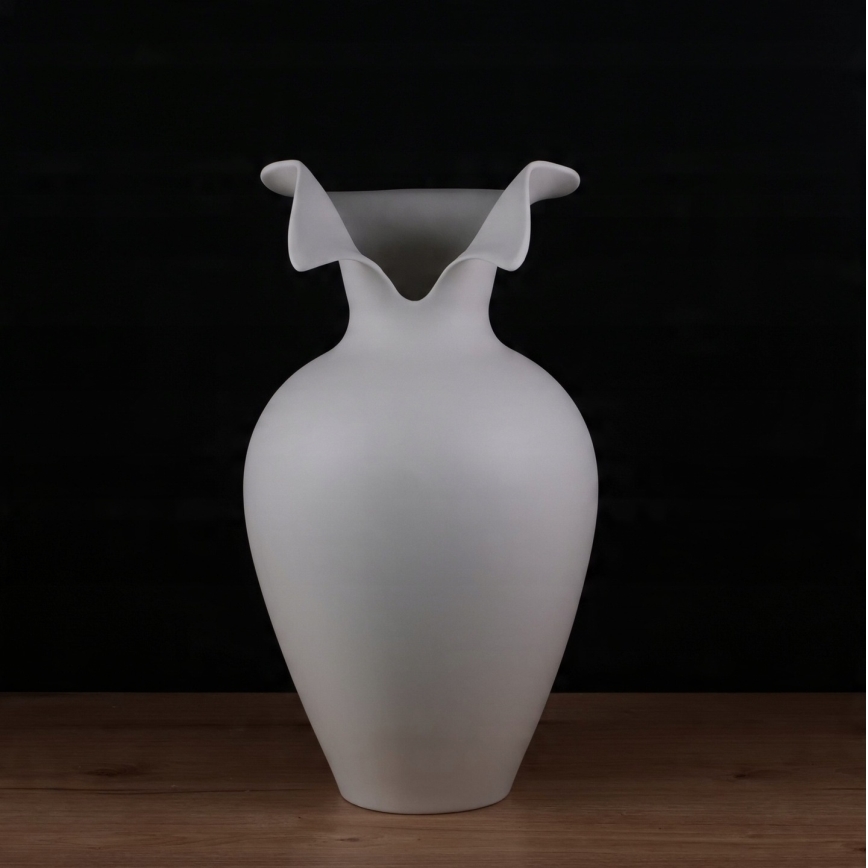 Keramikvase 41,5x23 cm weiß