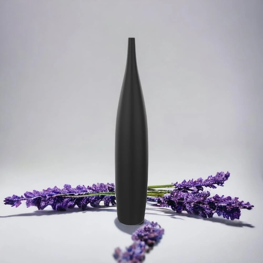 Keramikvase 70 cm, matt schwarz