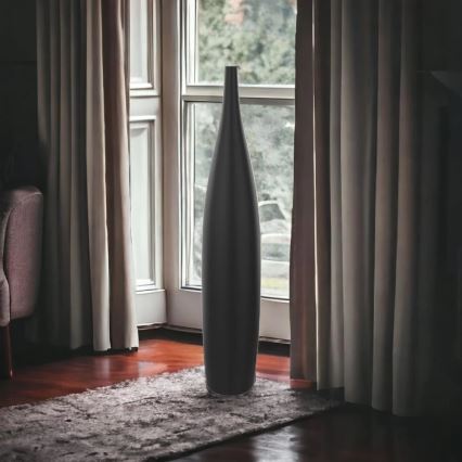 Keramikvase 70 cm, matt schwarz