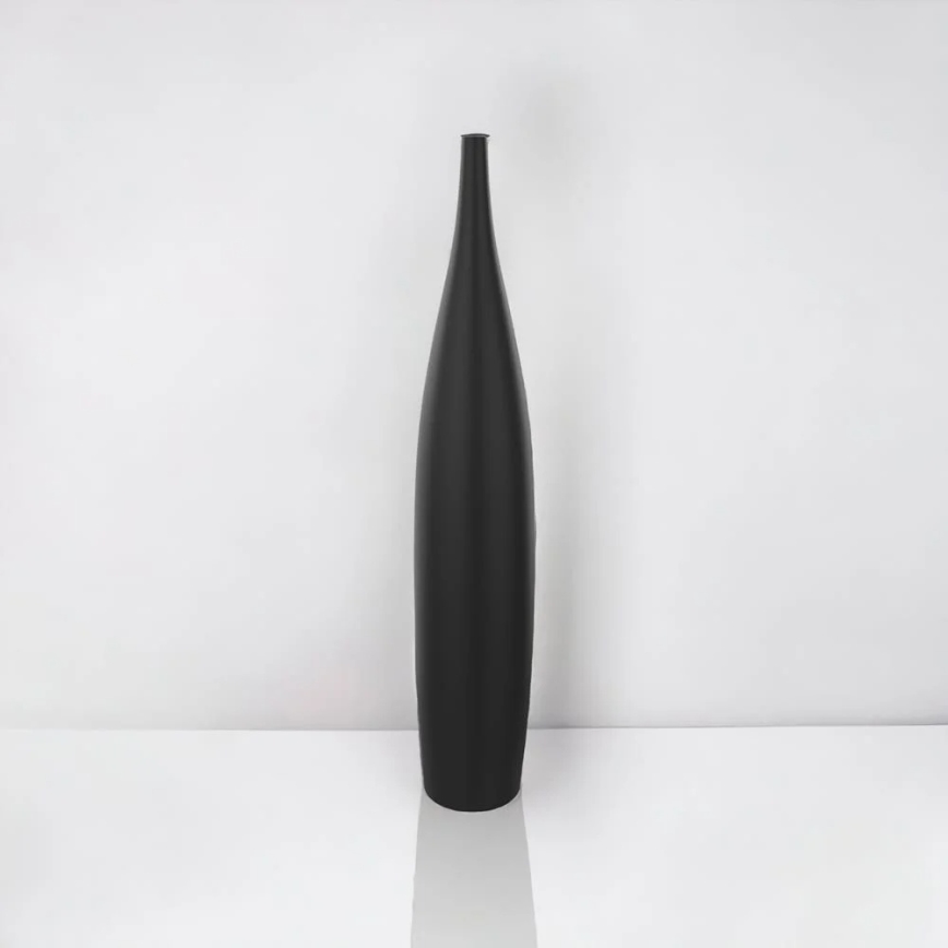 Keramikvase 70 cm, matt schwarz