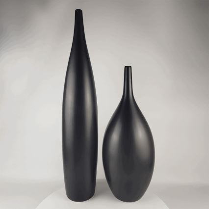 Keramikvase 70 cm, matt schwarz