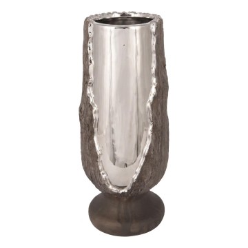 Kerzenhalter 25x11 cm silber/braun
