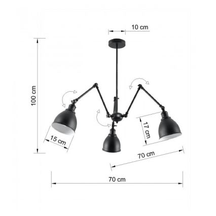 Kerzenhalter STARK SHADE 3xE27/60W/230V