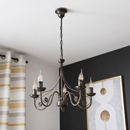 Kette-Kronleuchter DONATO 5xE14/40W/230V