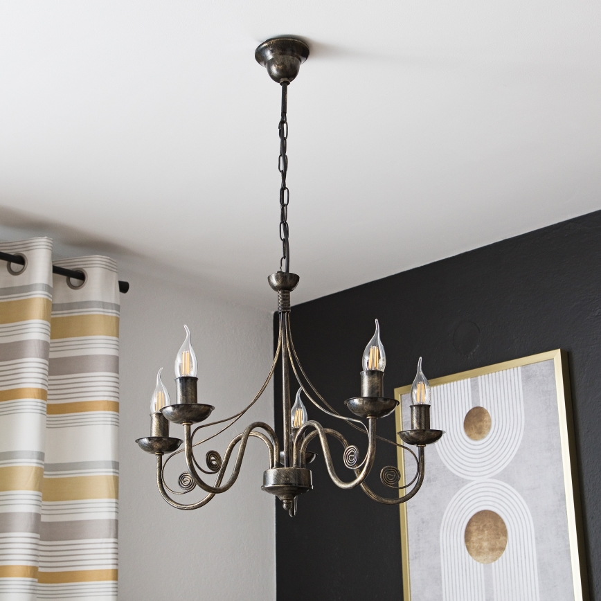 Kette-Kronleuchter DONATO 5xE14/40W/230V