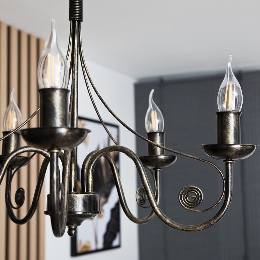 Kette-Kronleuchter DONATO 5xE14/40W/230V