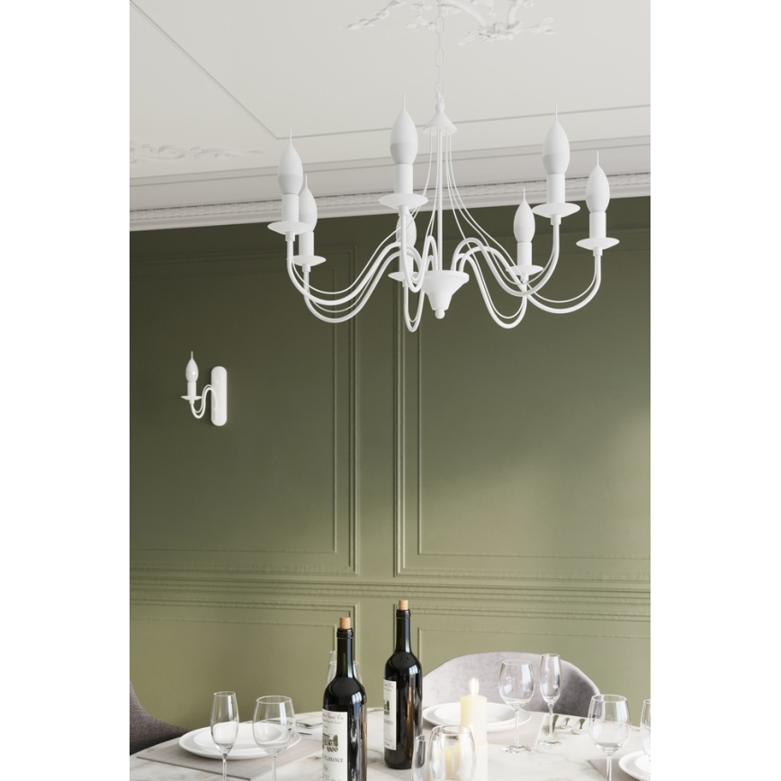 Sollux SL.0213 - Kette-Kronleuchter MINERWA 3 3xE14/40W/230V weiß