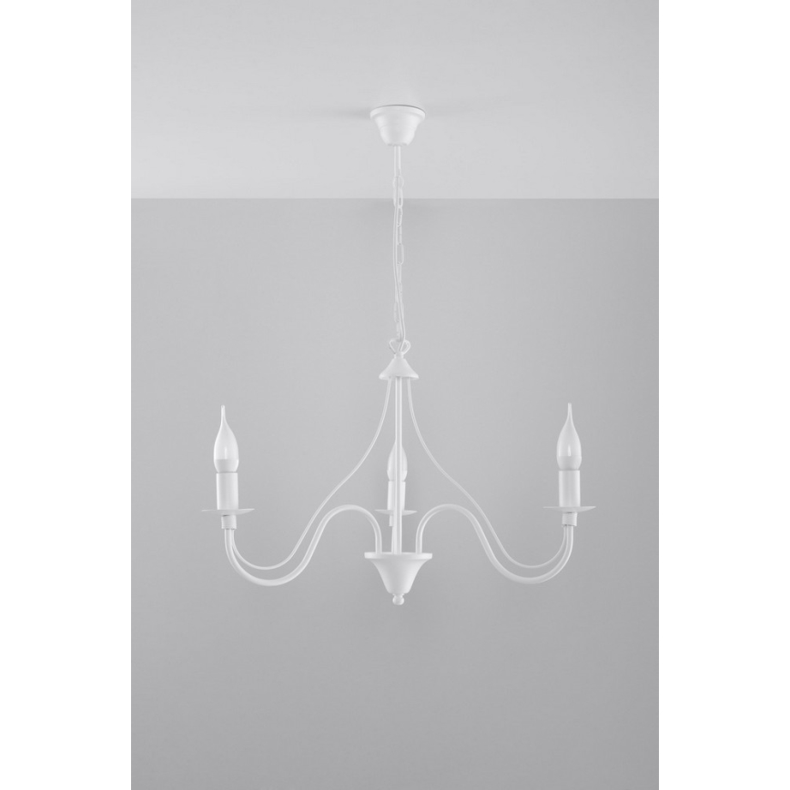 Kette-Kronleuchter MINERWA 3 3xE14/40W/230V weiß