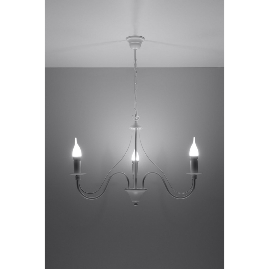 Kette-Kronleuchter MINERWA 3 3xE14/40W/230V weiß