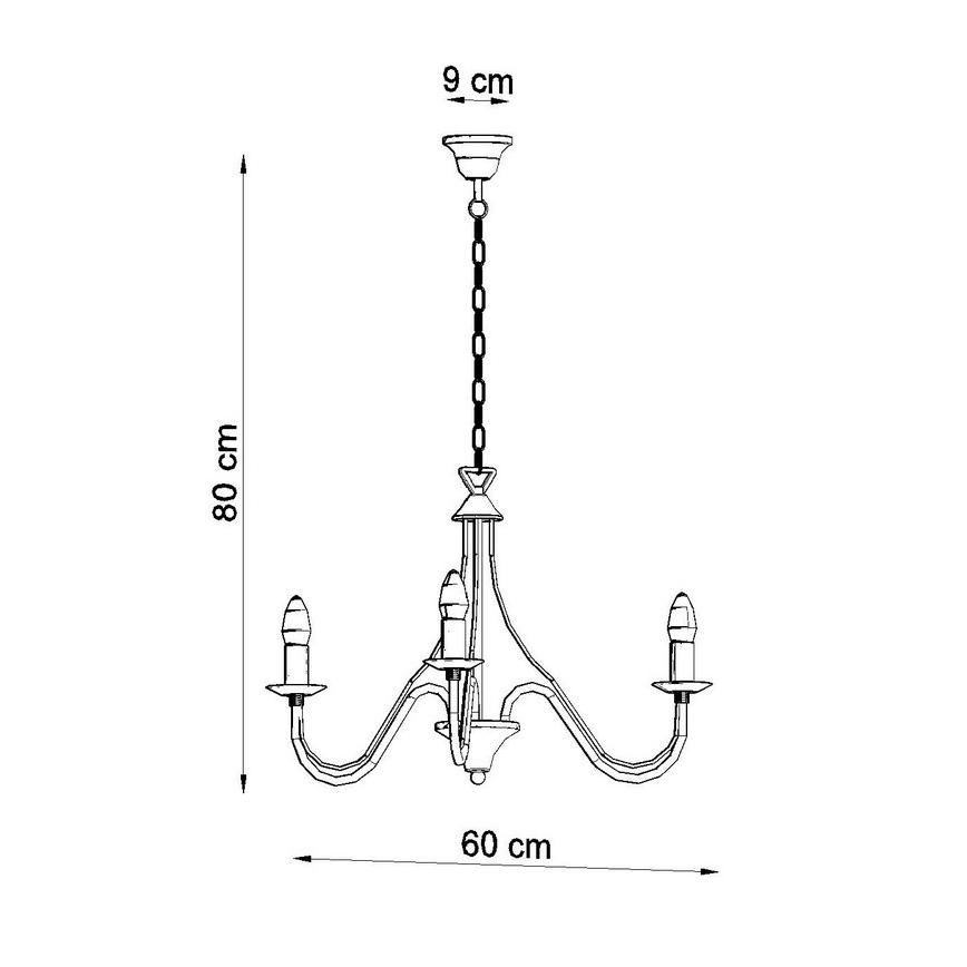 Kette-Kronleuchter MINERWA 3 3xE14/40W/230V weiß
